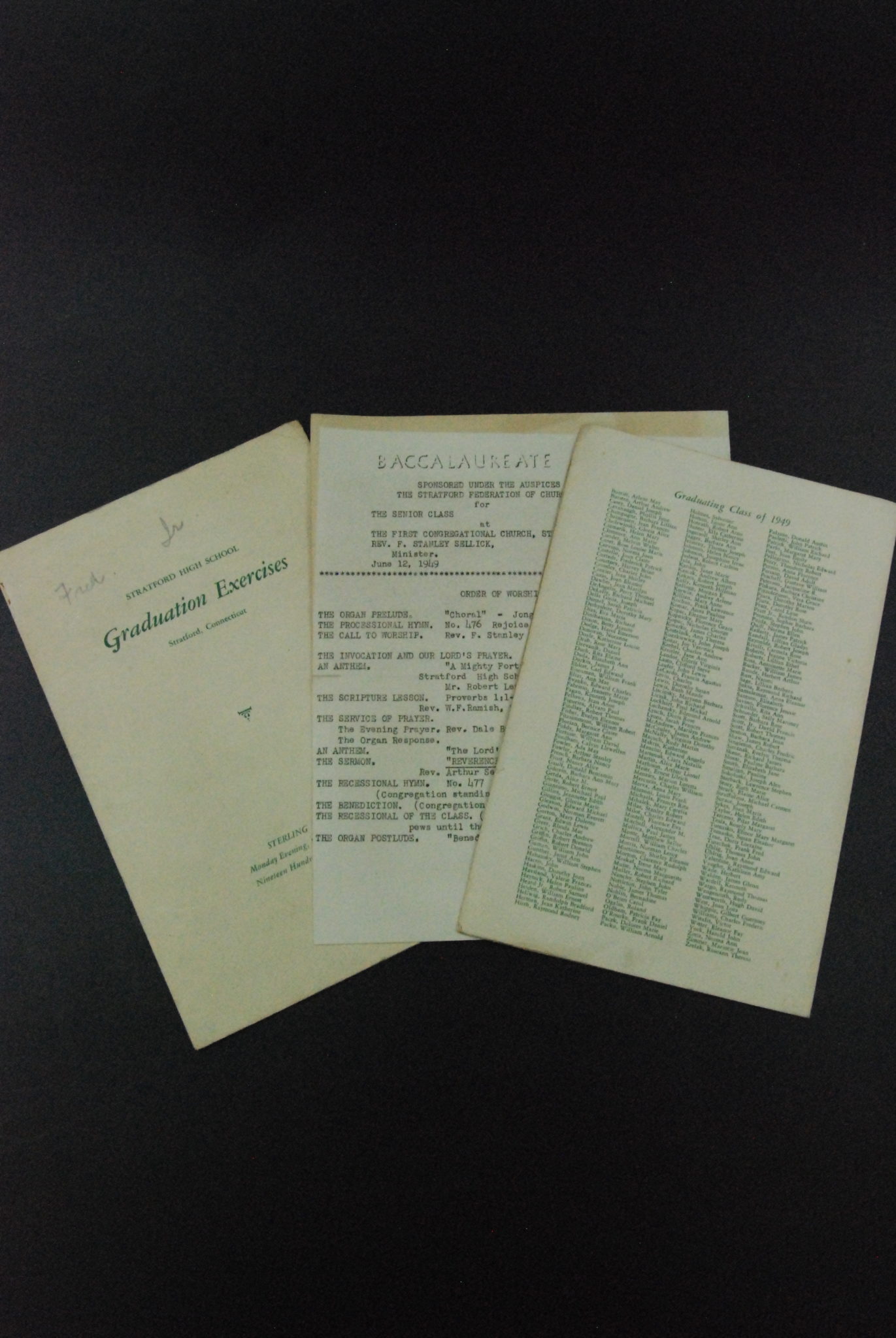 1949 Stratford High School Graduation Program Sweetwater Antiques